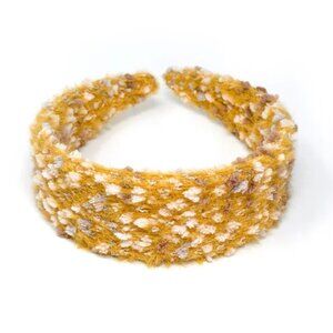 NWOT Faye Fuzzy Pom Textured Yellow Headband